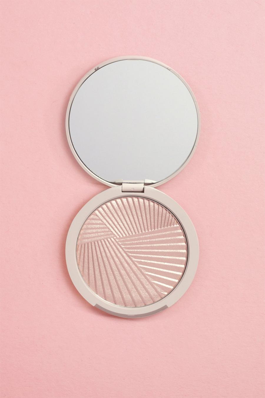 Boohoo Beauty Face & Body Highlighter & Puder mit Spiegel, Pink rosa