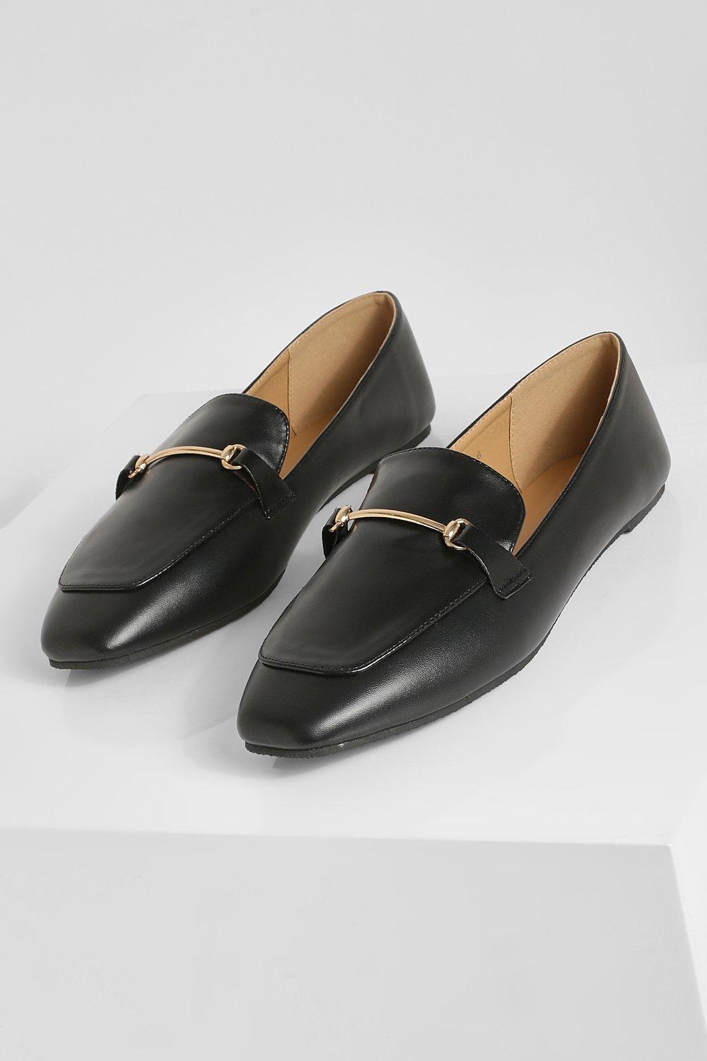 Gold sales bar loafers