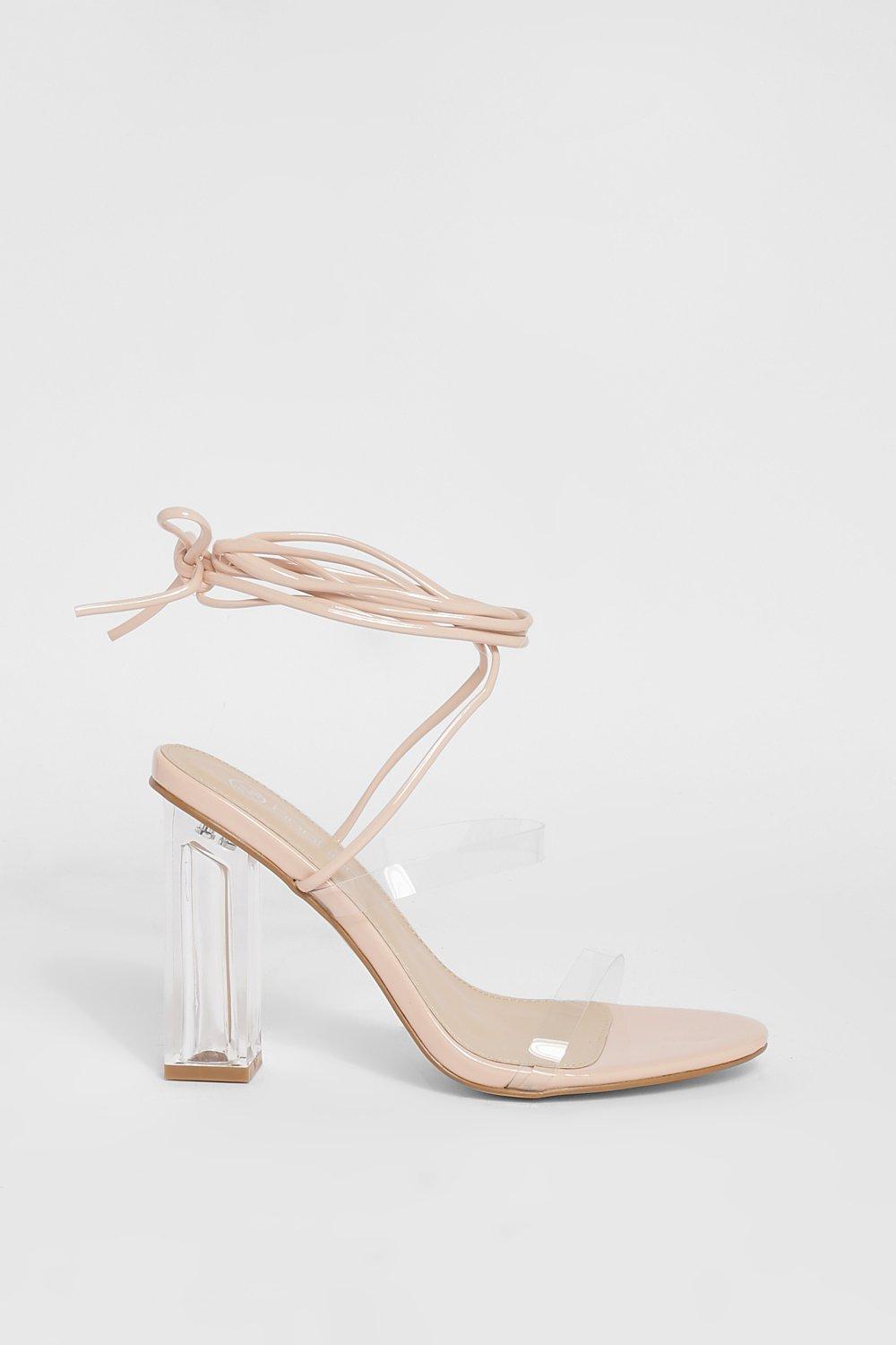 Wide fit store clear strap heels