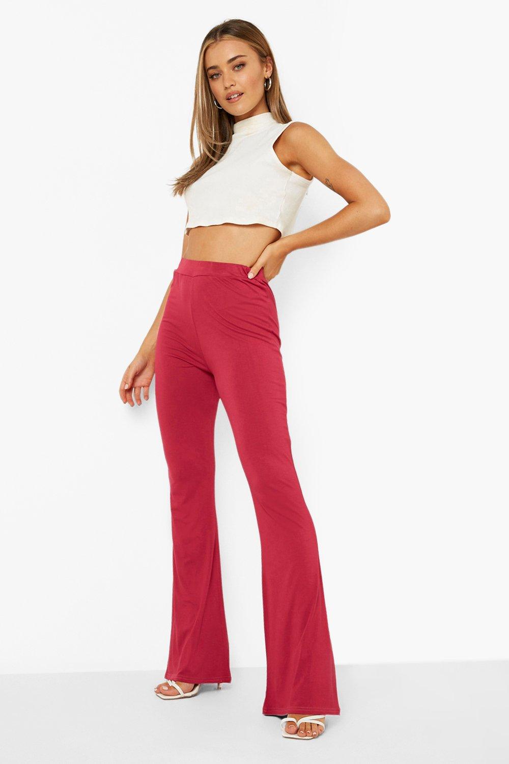 high waisted skinny flare trousers