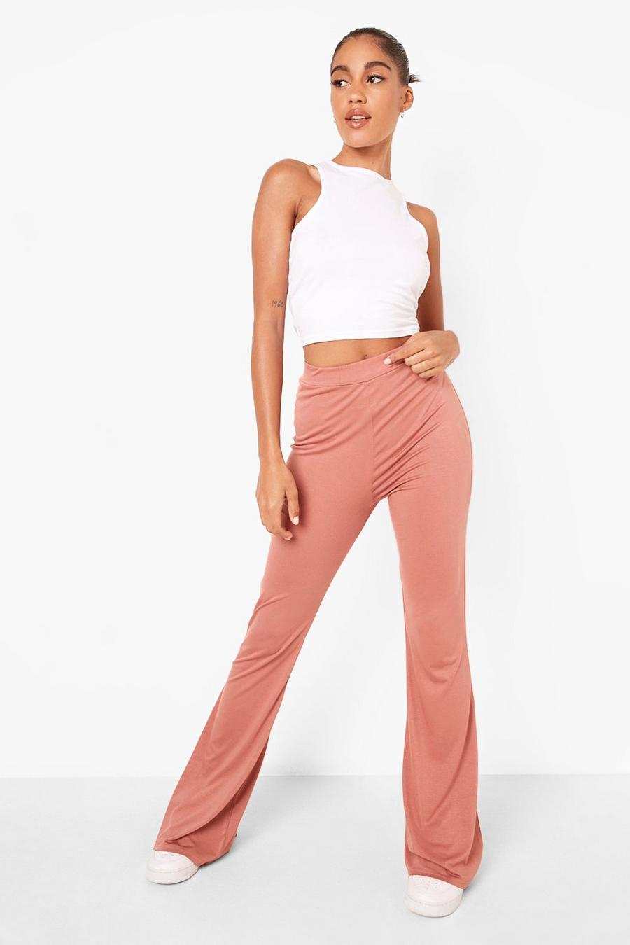 Mocha High Waist Basic Fit And Flare Pants image number 1