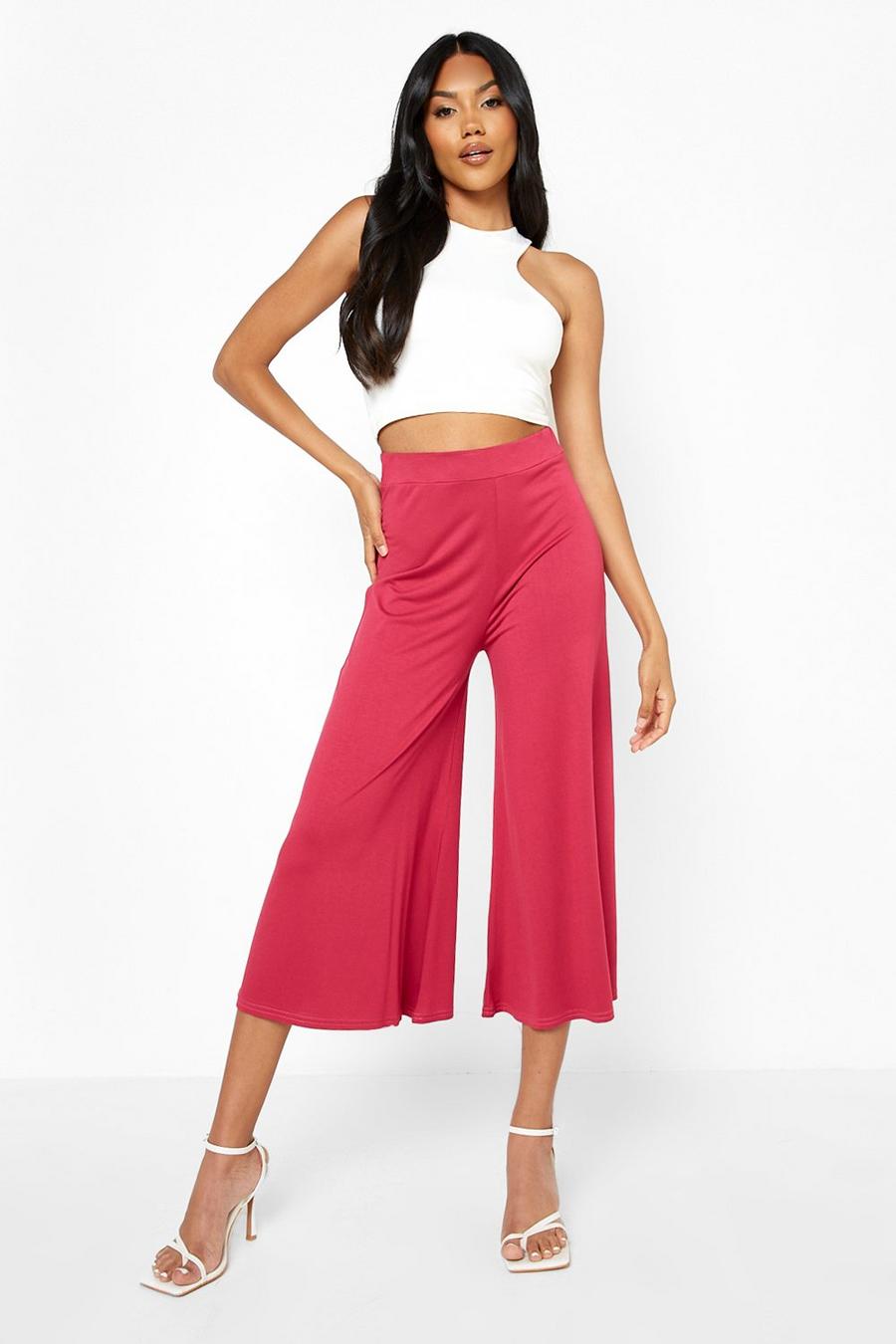 Berry High Waist Basic Jersey Culotte image number 1