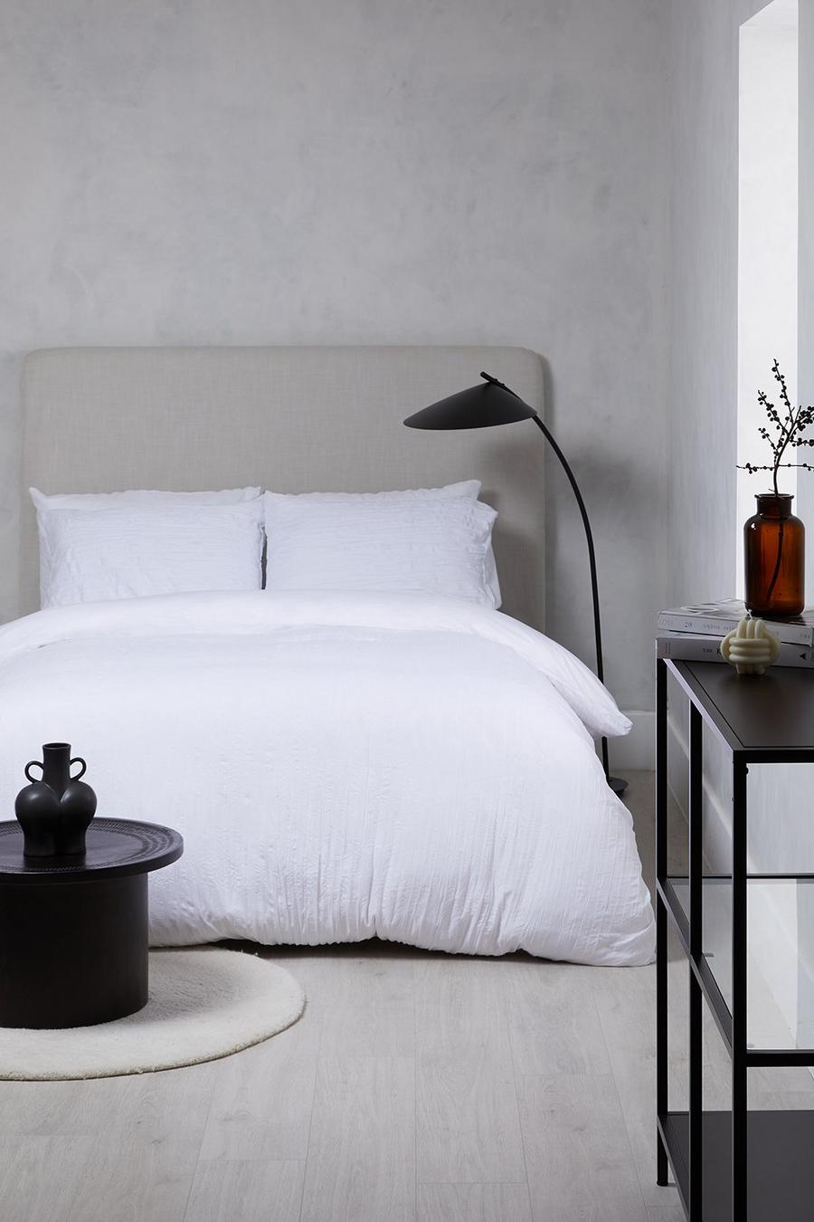 Parure de lit effet froissé pour lit double - 140 x 190cm, White image number 1