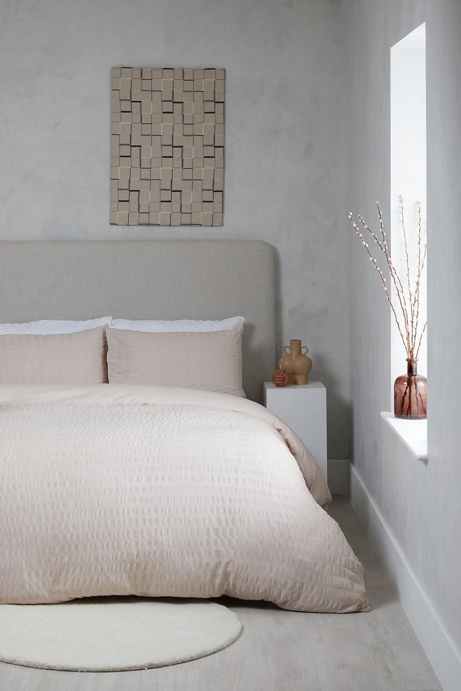 Parure de lit en tissu crêpe pour lit double - 140 x 190cm, Natural beige image number 1