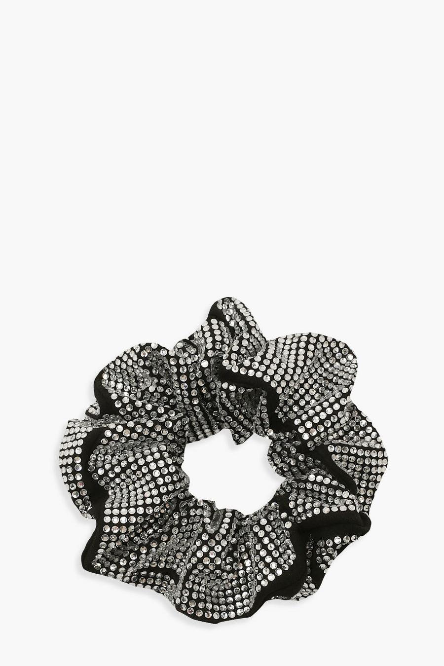 Black Scrunchie med strass image number 1