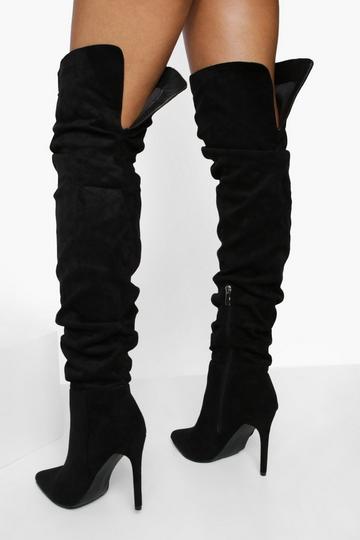 Wide Fit Thigh High Stiletto Boots black