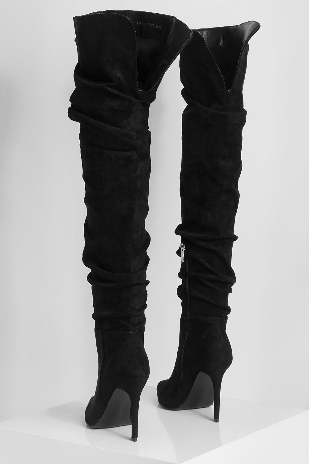 Wide foot on sale thigh high boots