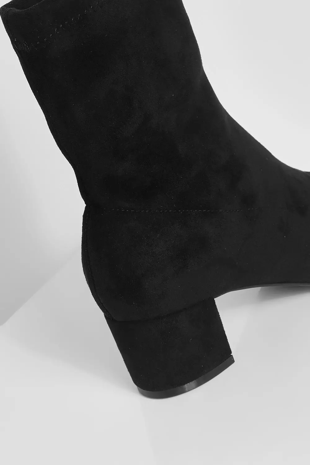 Black Wide Fit Low Block Heel Sock Boots alternative image