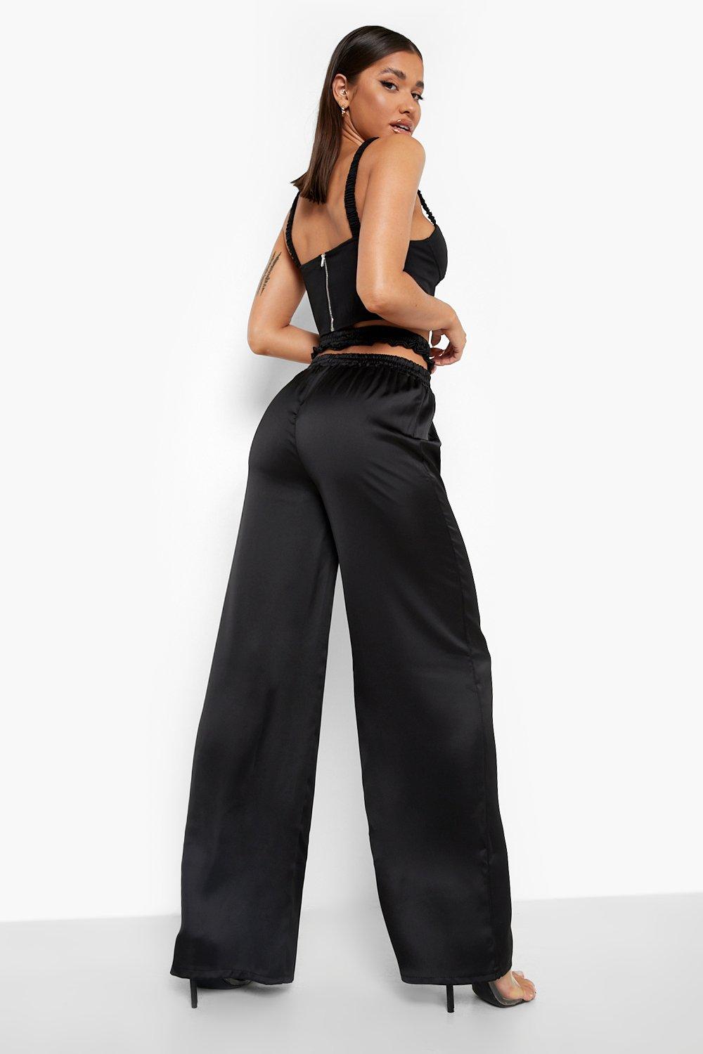 Boohoo satin hot sale joggers