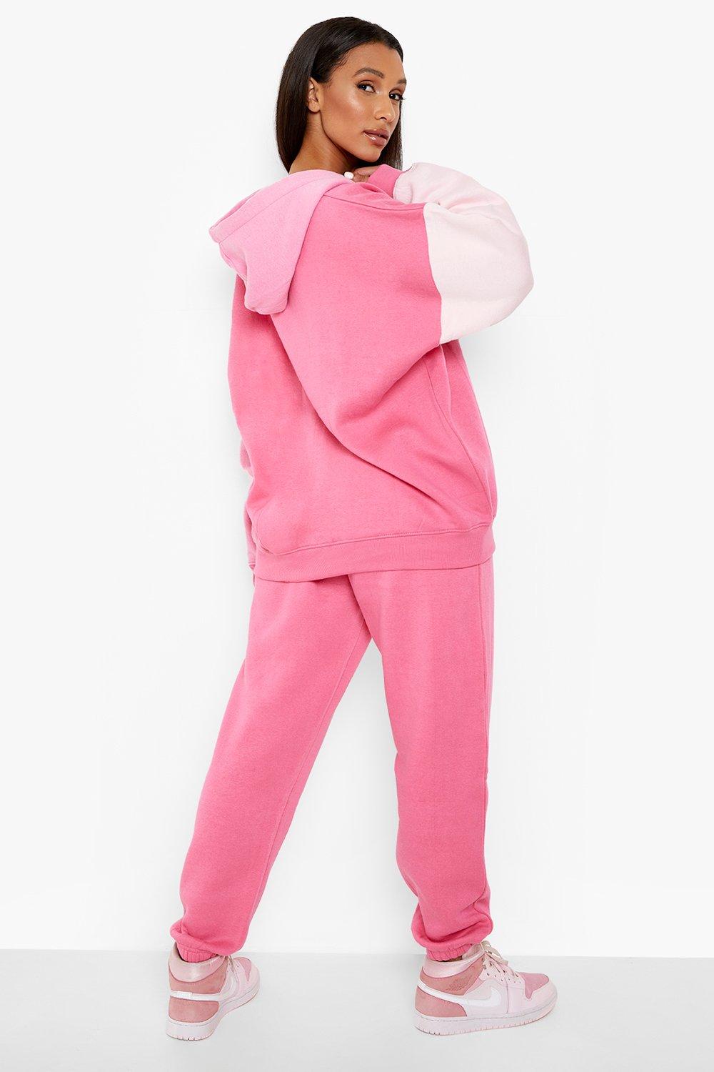 Pink zip sale up tracksuit