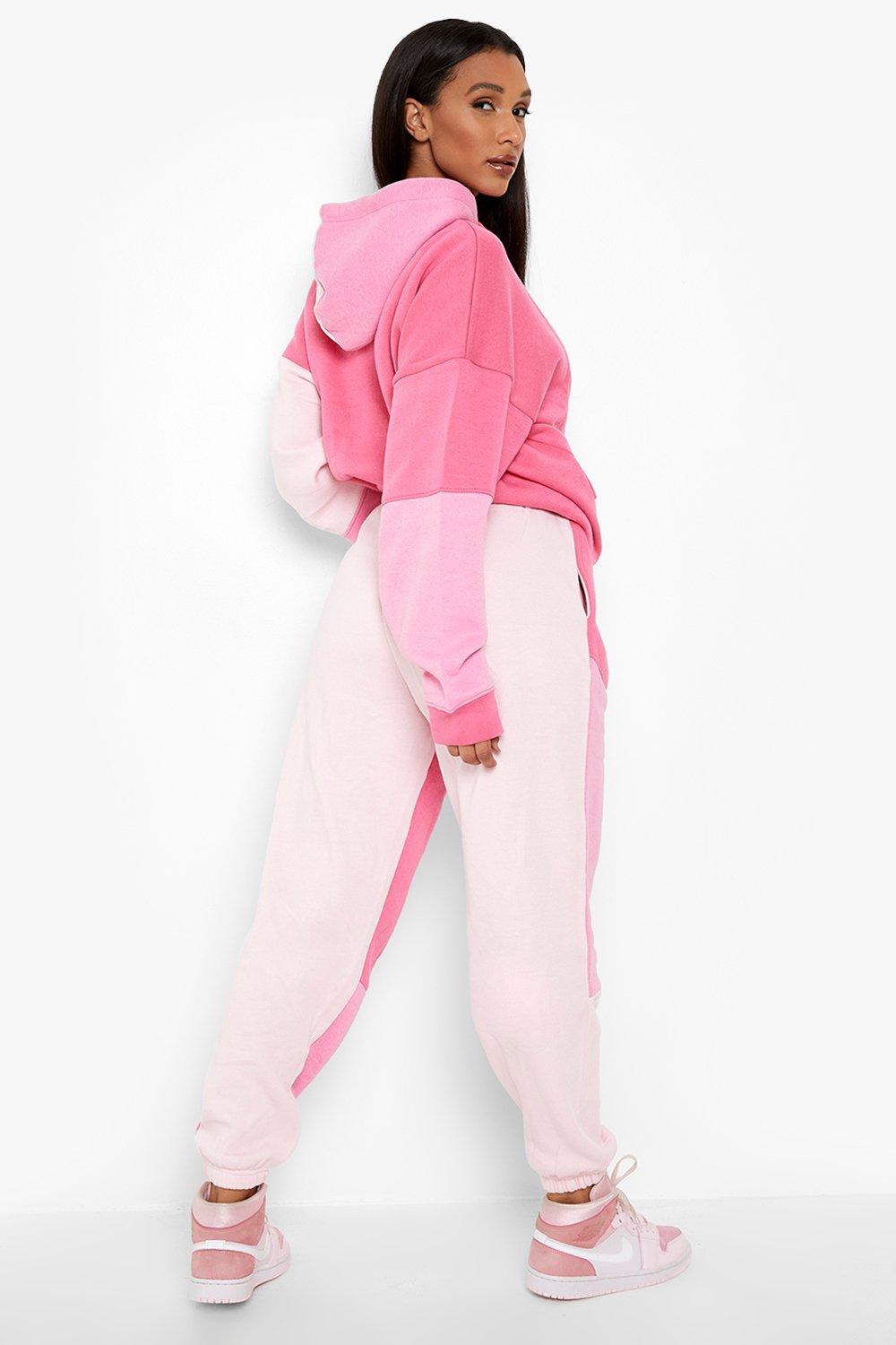 Boohoo pink sweatpants hotsell