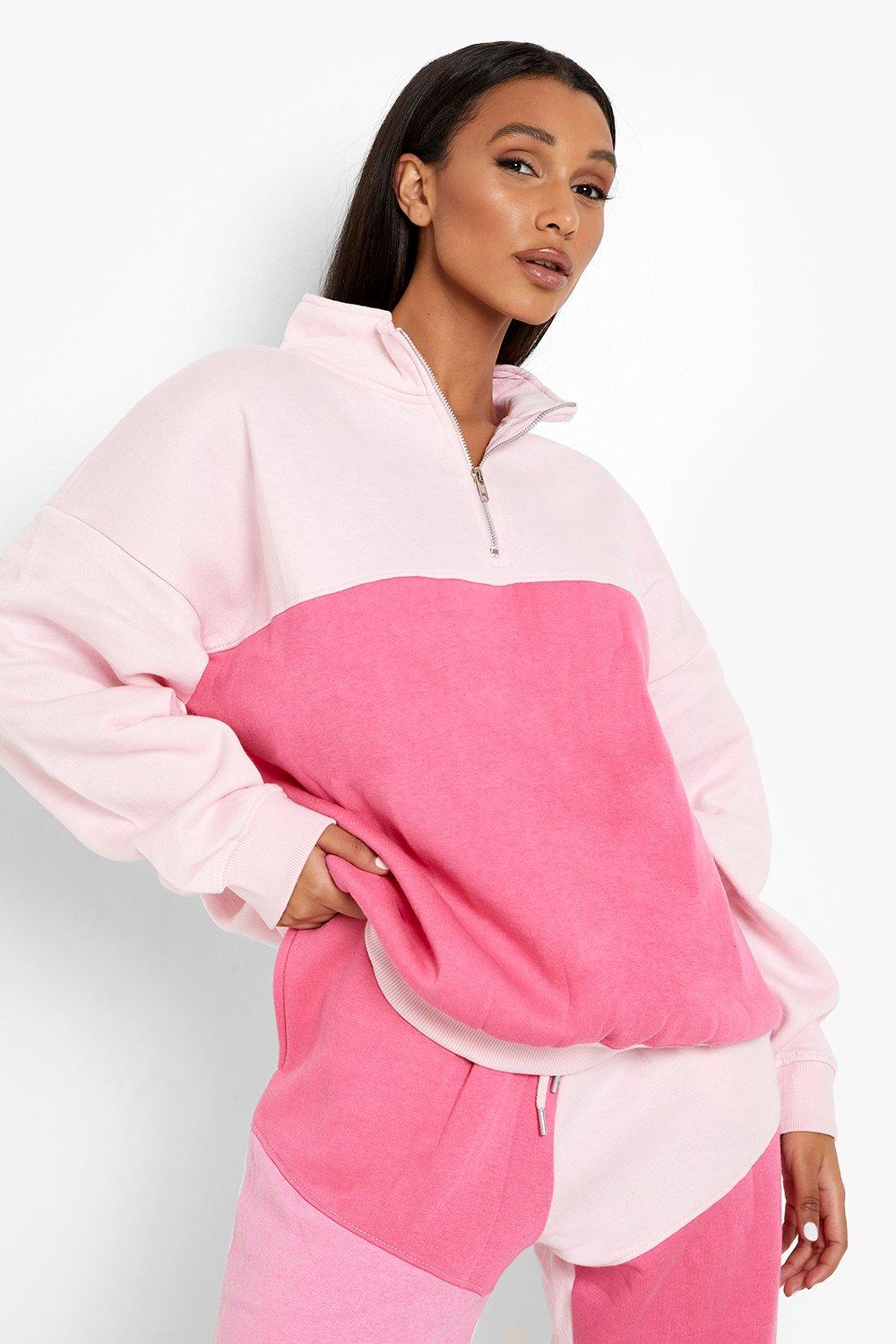 Pink half hot sale zip