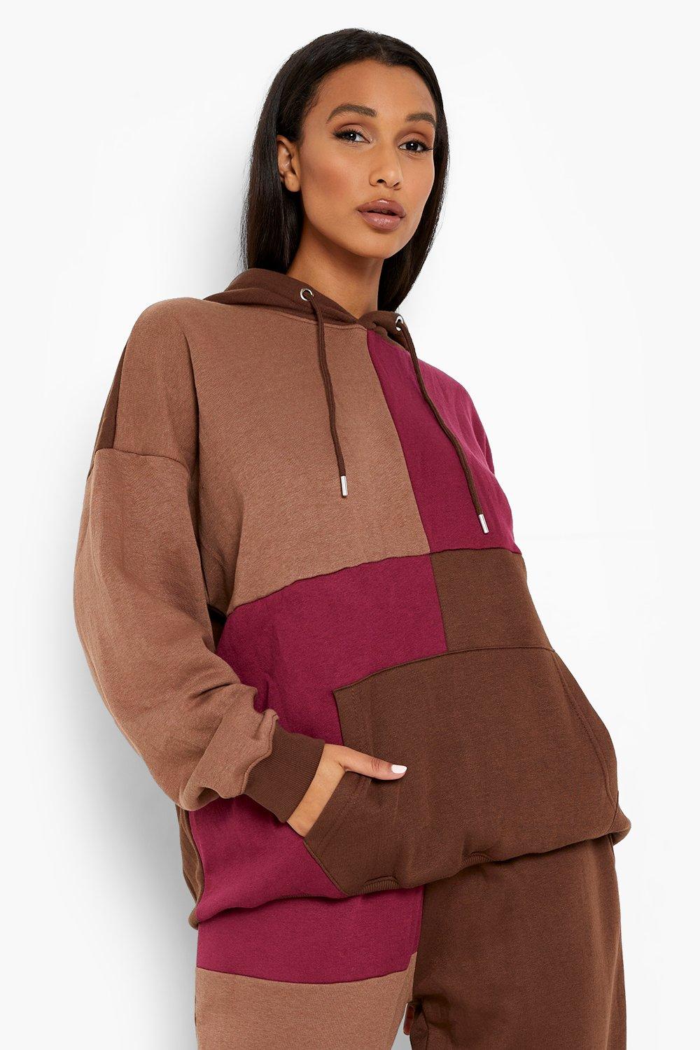 Chocolate Color Block Hoodie