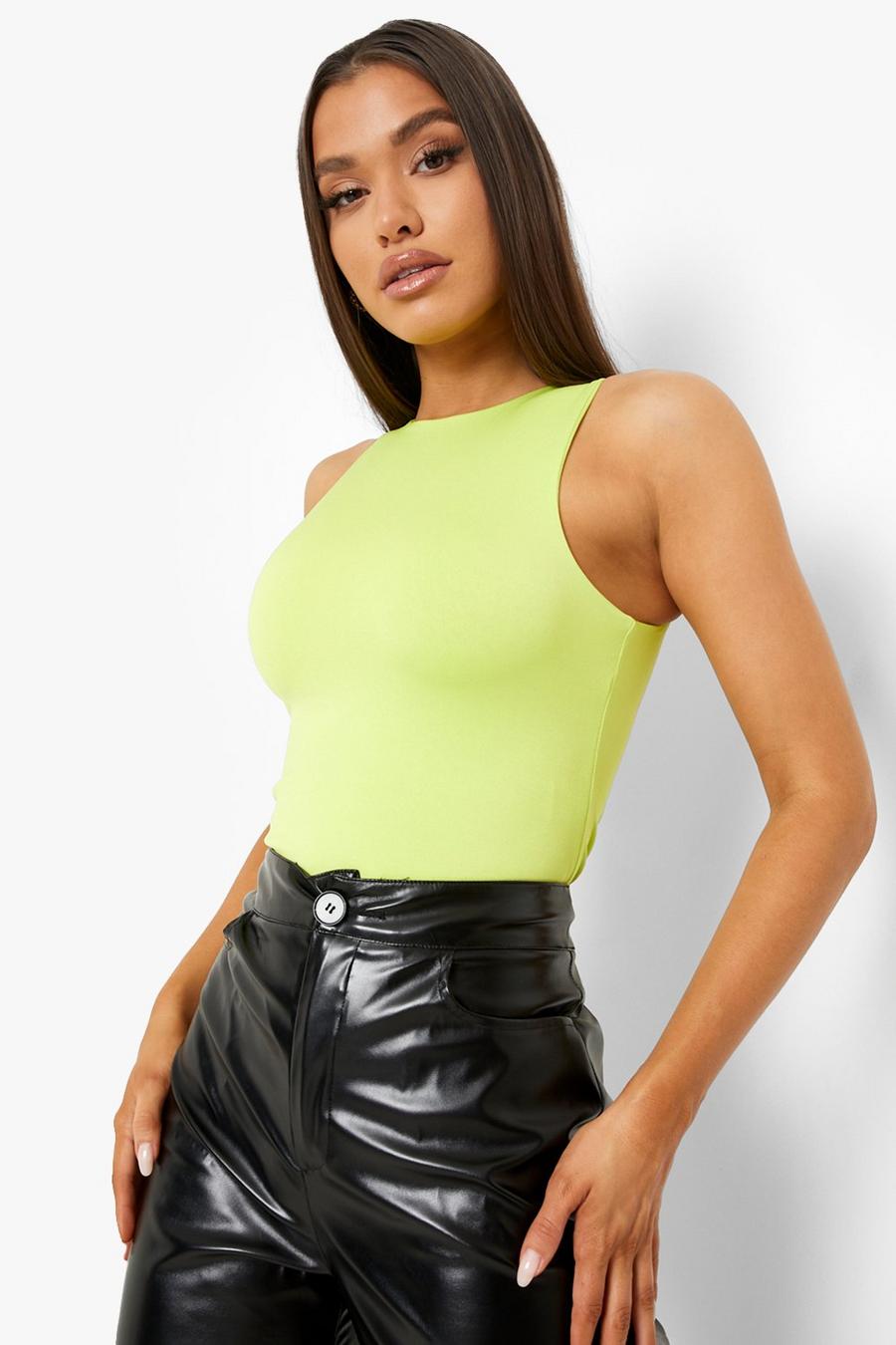 Lime Double Slinky Racer Bodysuit image number 1