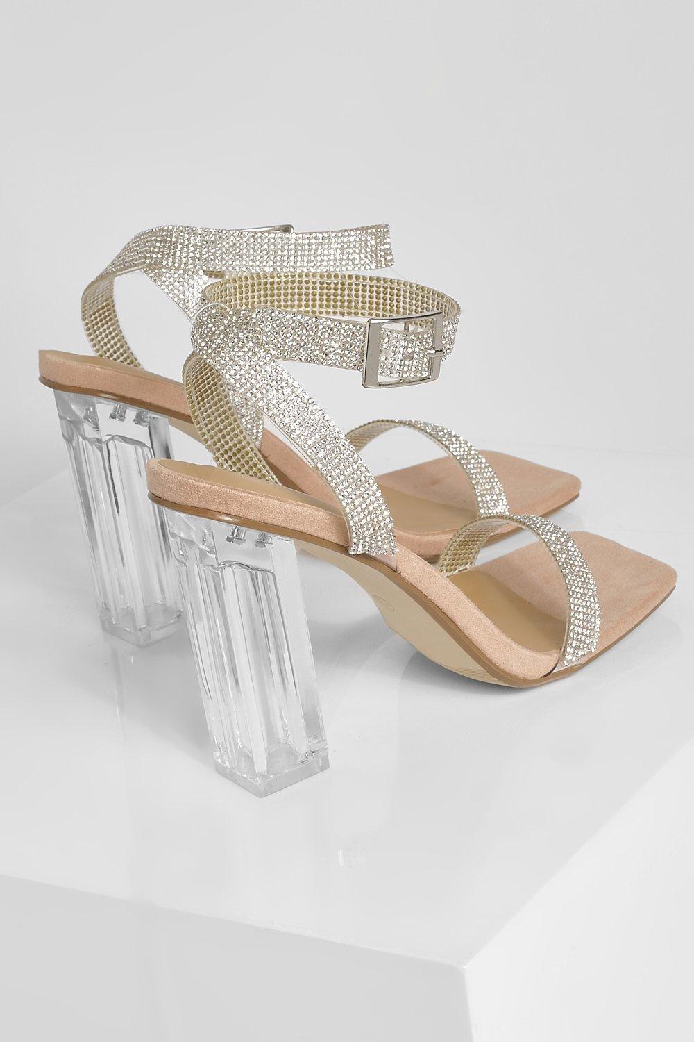 Nude heels best sale clear strap