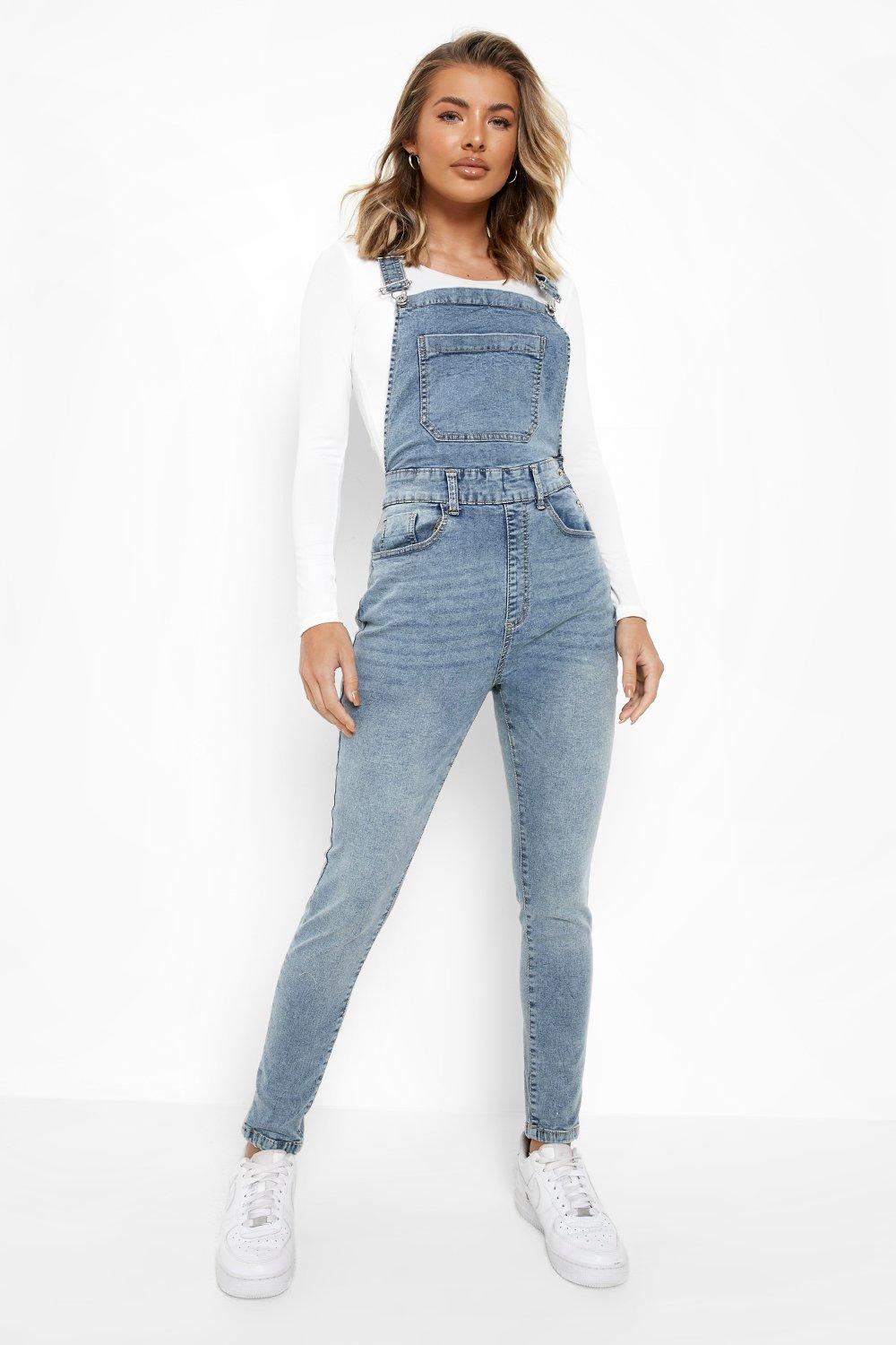 stretch denim dungarees