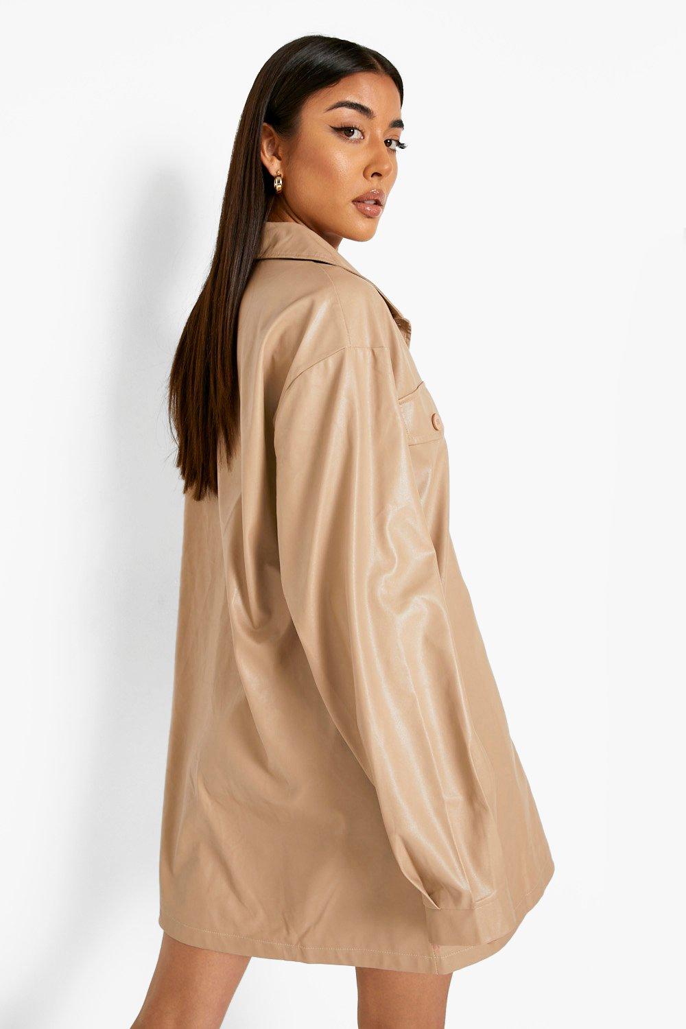 boohoo Women's Oversized Satin Shirt Dress