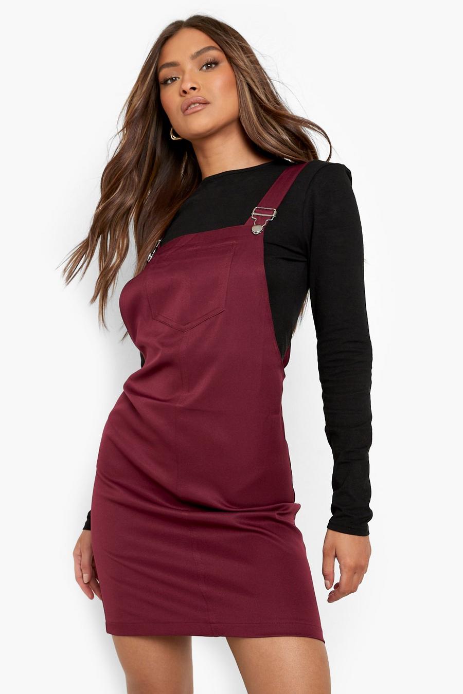 Berry Buckle Strap Pinafore Dress image number 1