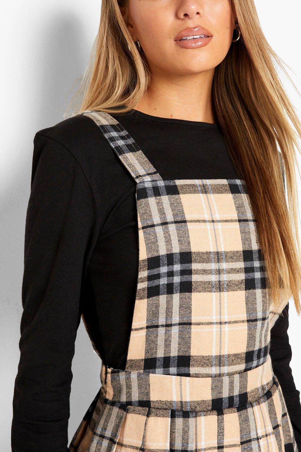 Checkered pinafore skirt best sale