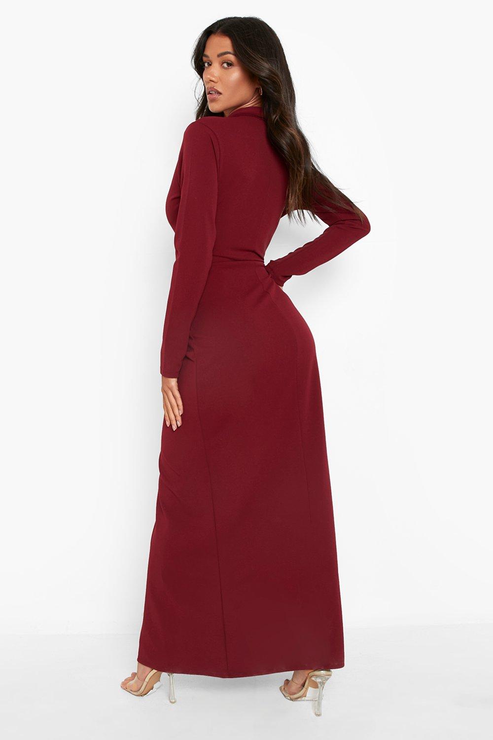 Red maxi store dress with pockets