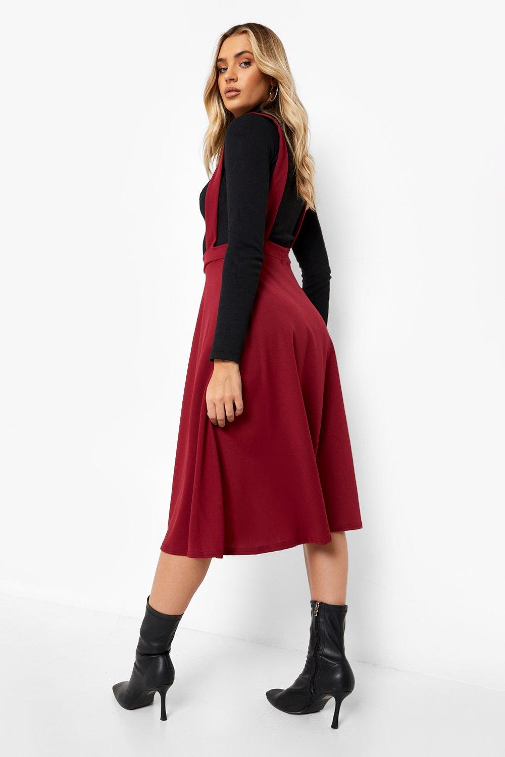 Wine hotsell pinafore dress