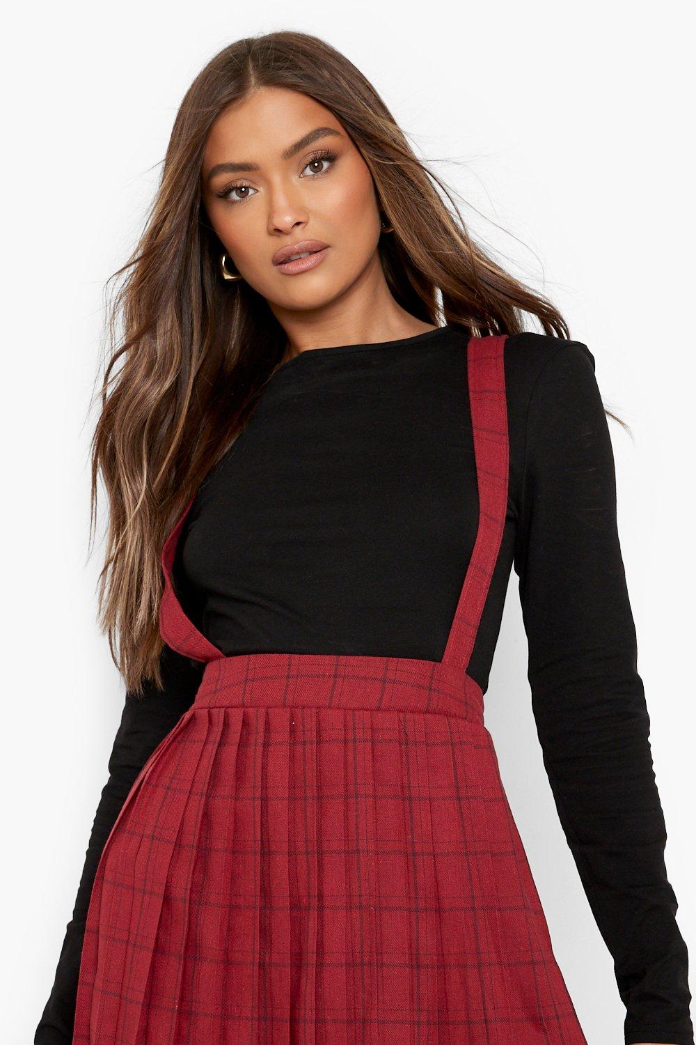 Pinafore hotsell skirt boohoo