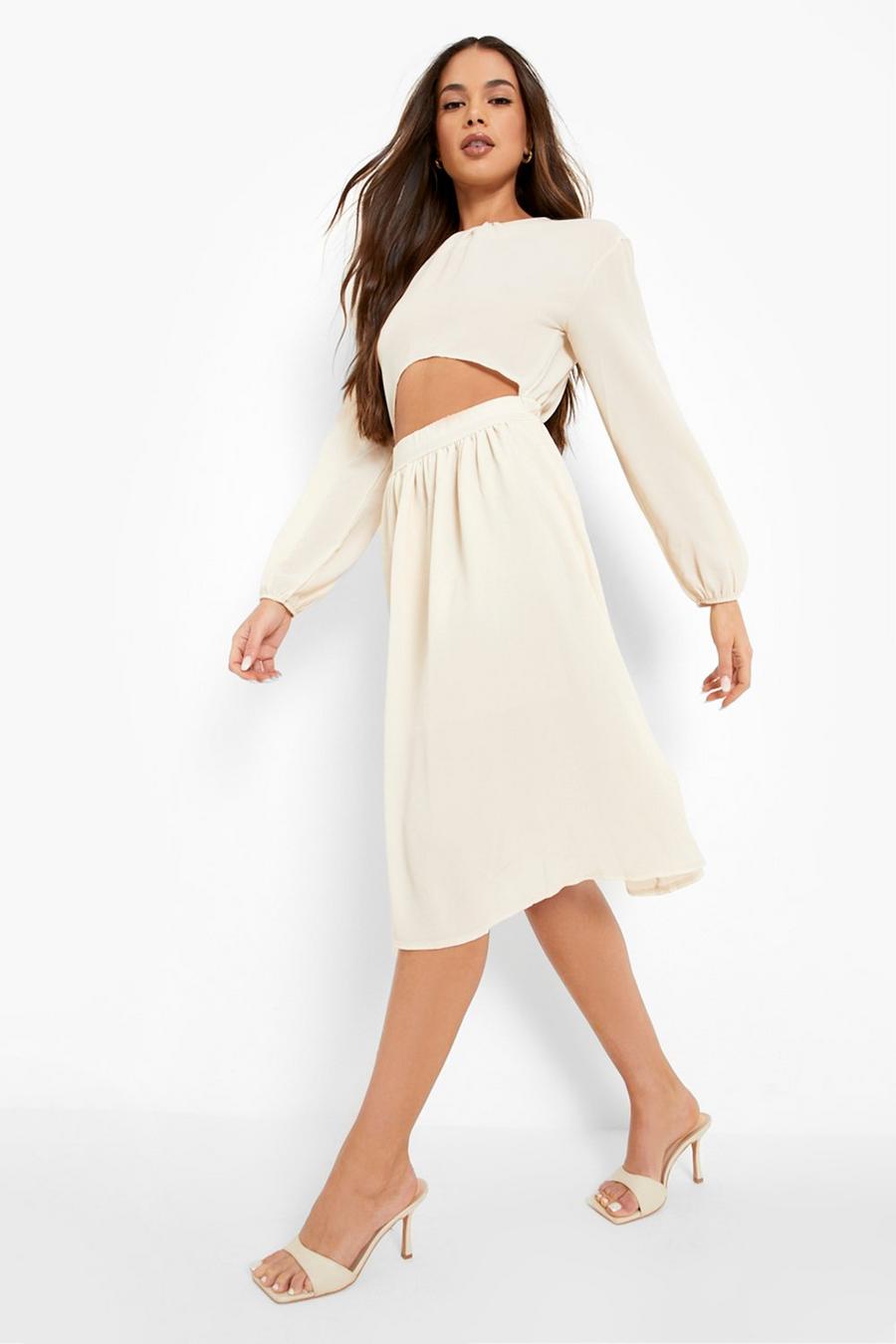 Stone Twist Cut Out Midi Skater Dress image number 1