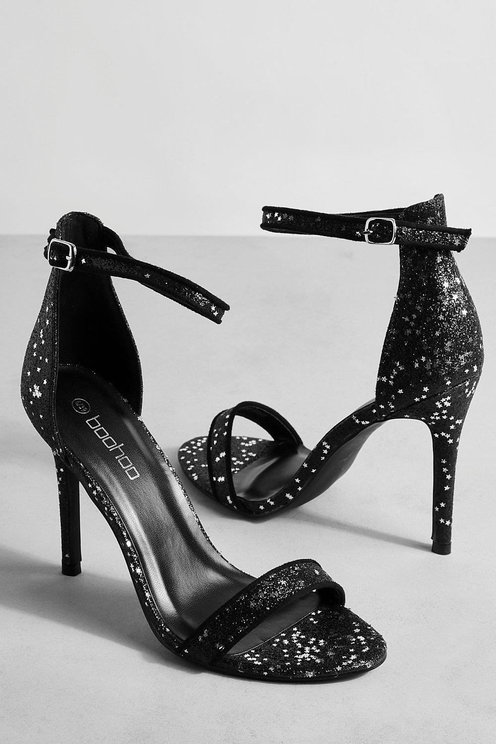 Black sparkly hot sale heels uk