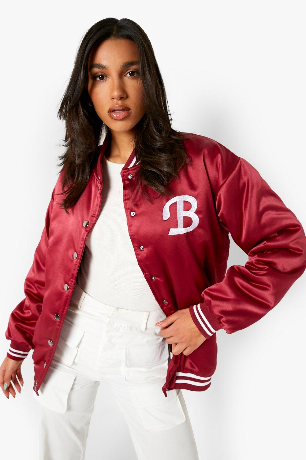 boohoo red bomber jacket