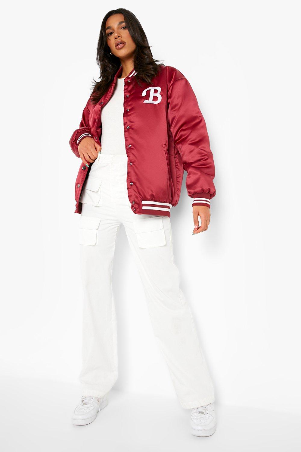 boohoo red bomber jacket