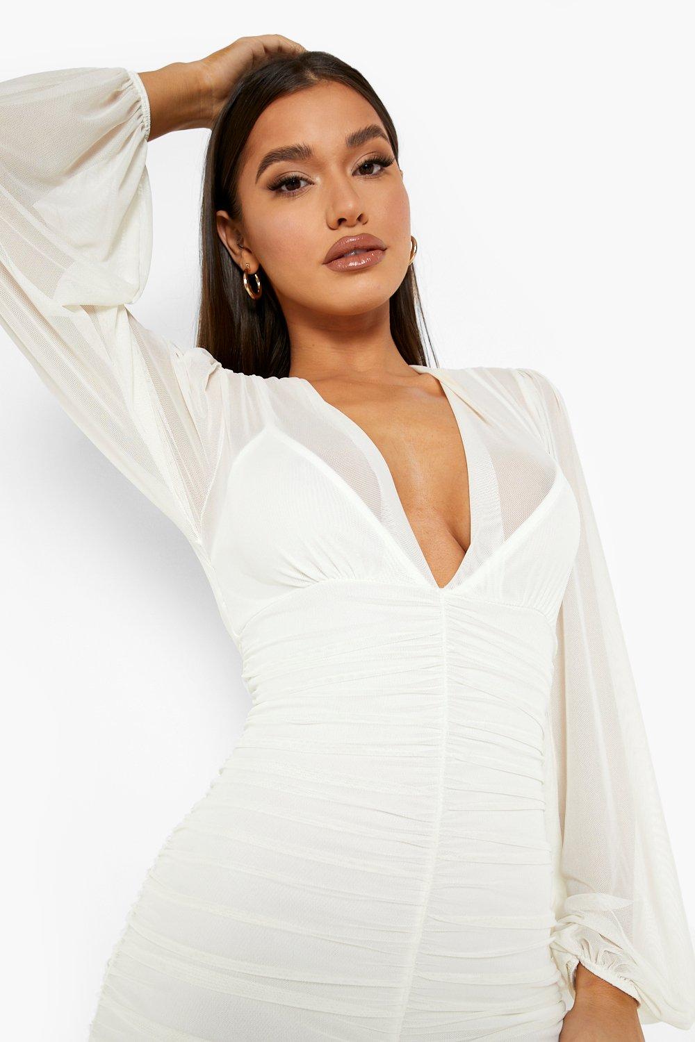 Ruched mesh jumpsuit sales