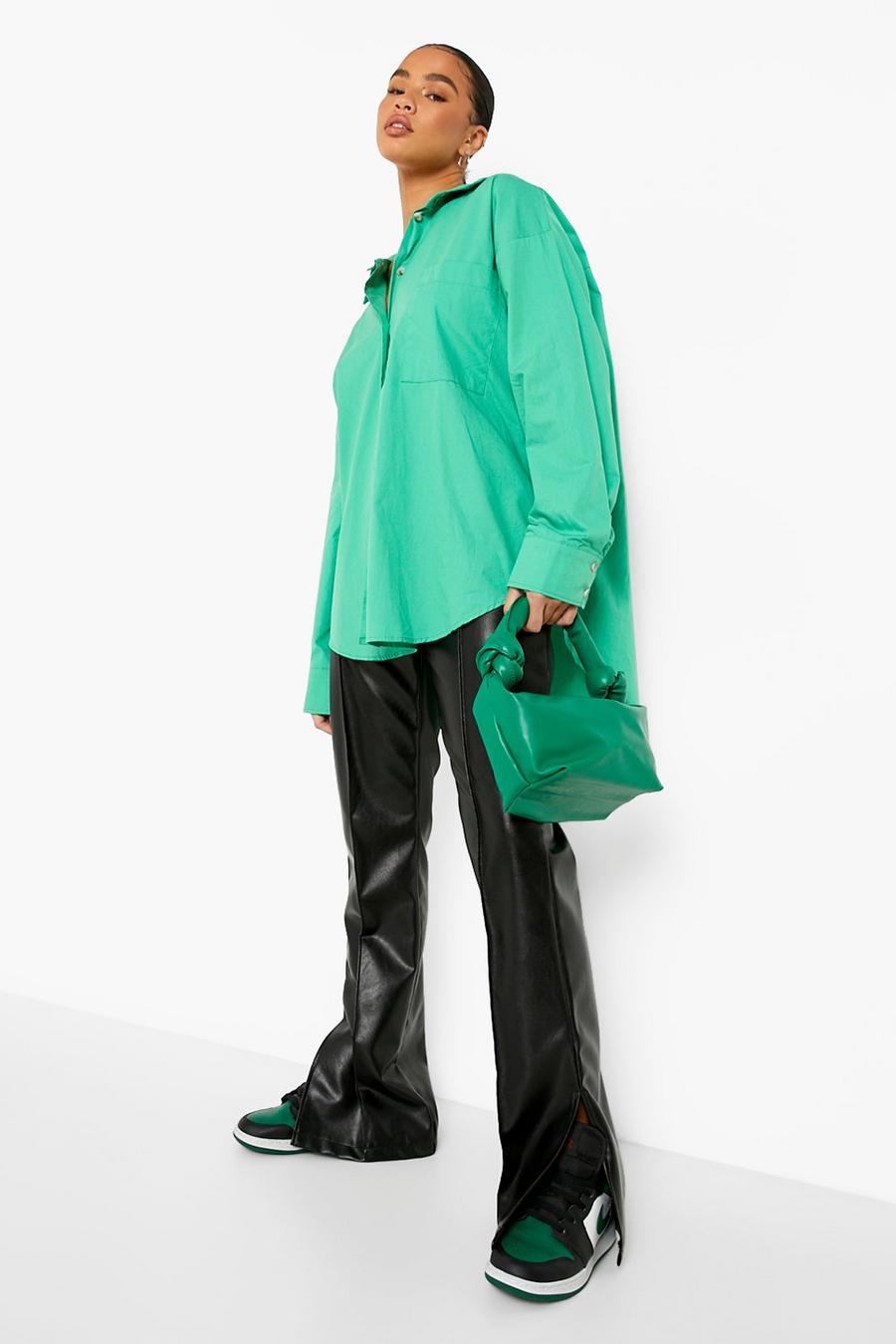 Bright green Oversized Blouse Met Volle Mouwen image number 1