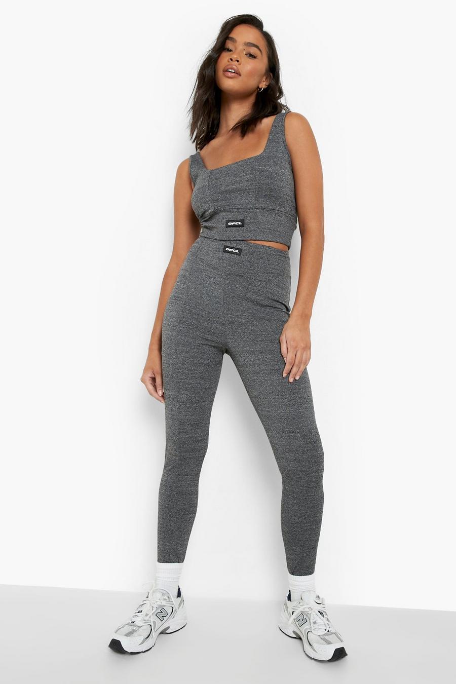 Grey High Waisted Active Leggings image number 1