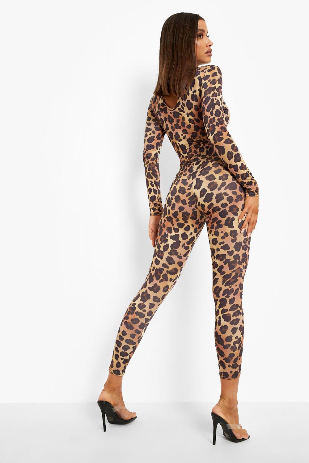 Petite Leopard Print Catsuit