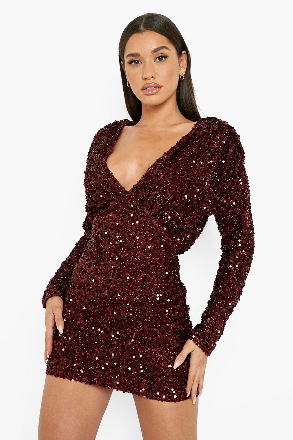 Sequin kimono sleeve store dress