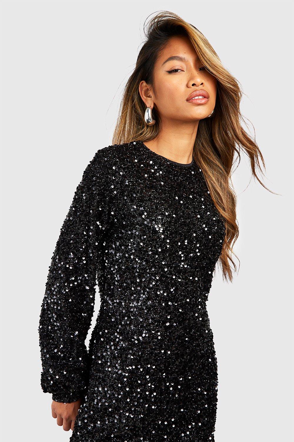 Boohoo black 2025 shift dress