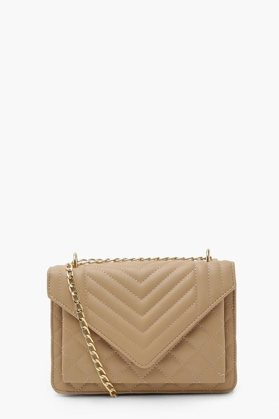 Nude Quilted Chain Shoulder Bag image number 1