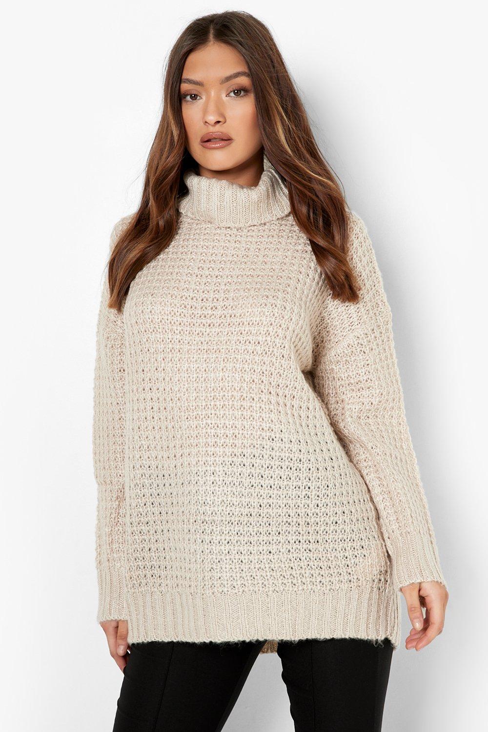 Soft Knit Turtleneck Slouchy Sweater boohoo USA