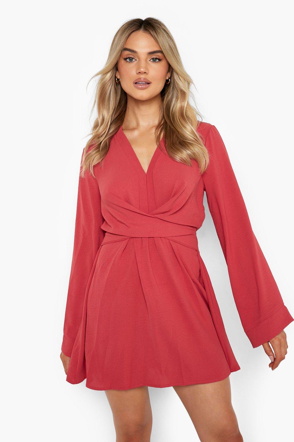 Boohoo fit and flare dress best sale