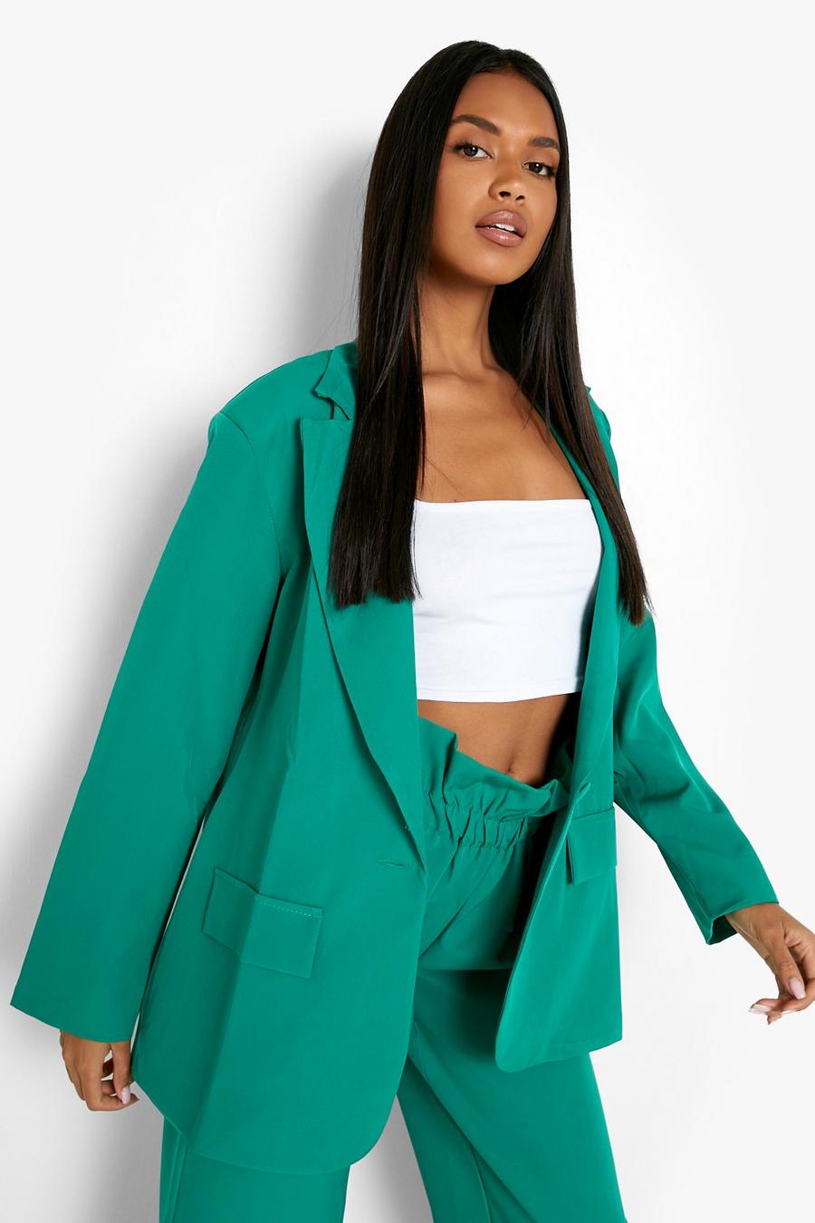 Bright green Oversized Button Front Blazer image number 1