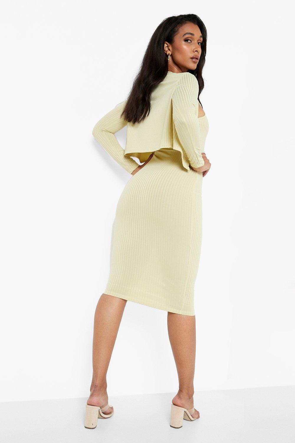 Cardigan with best sale midi dress