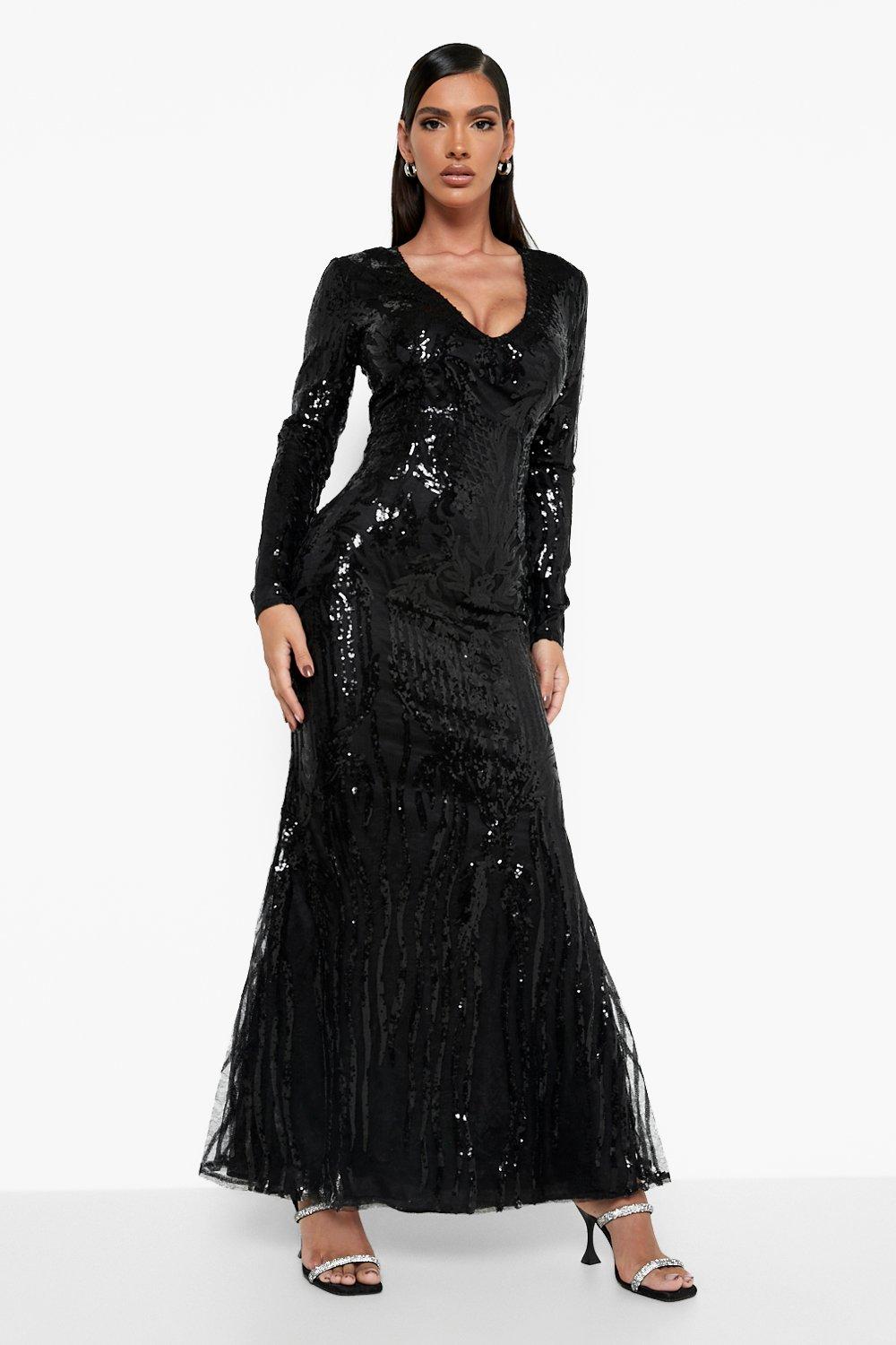 Boohoo sequin maxi store dress