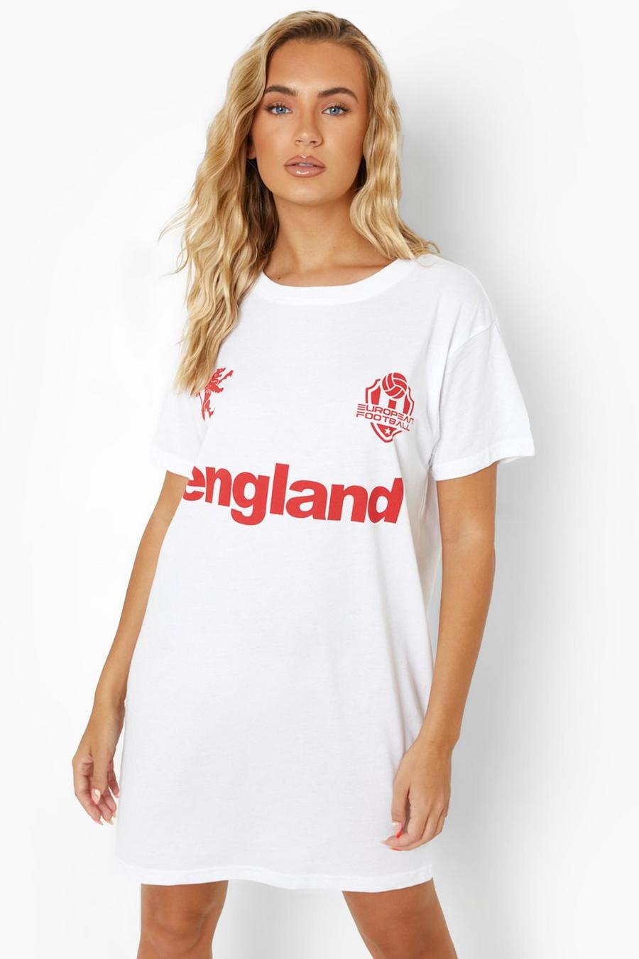 T-Shirt-Kleid mit England-Print, White image number 1
