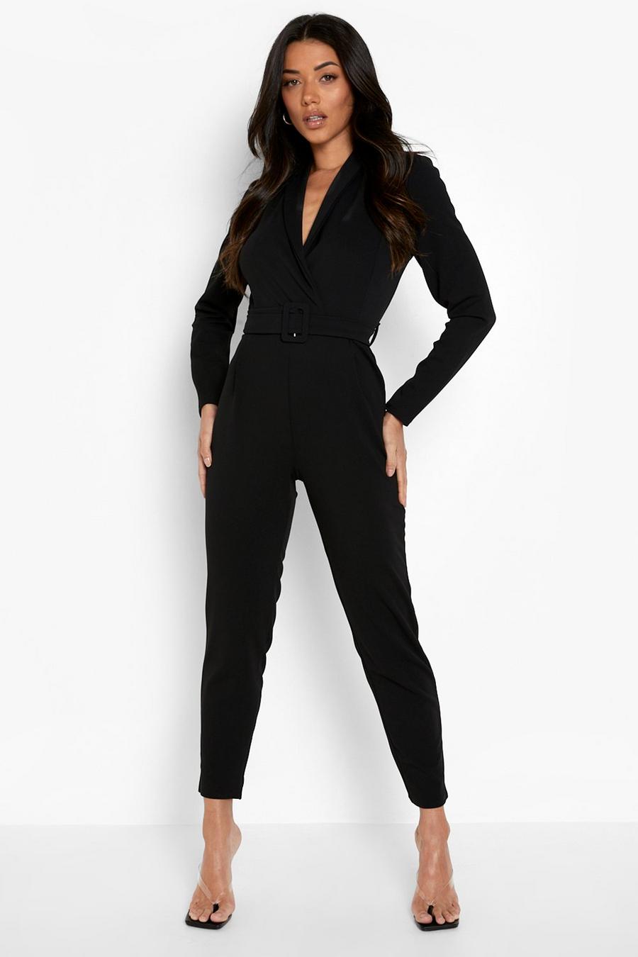 Black Getailleerde Slim Fit Jumpsuit Met Ceintuur image number 1