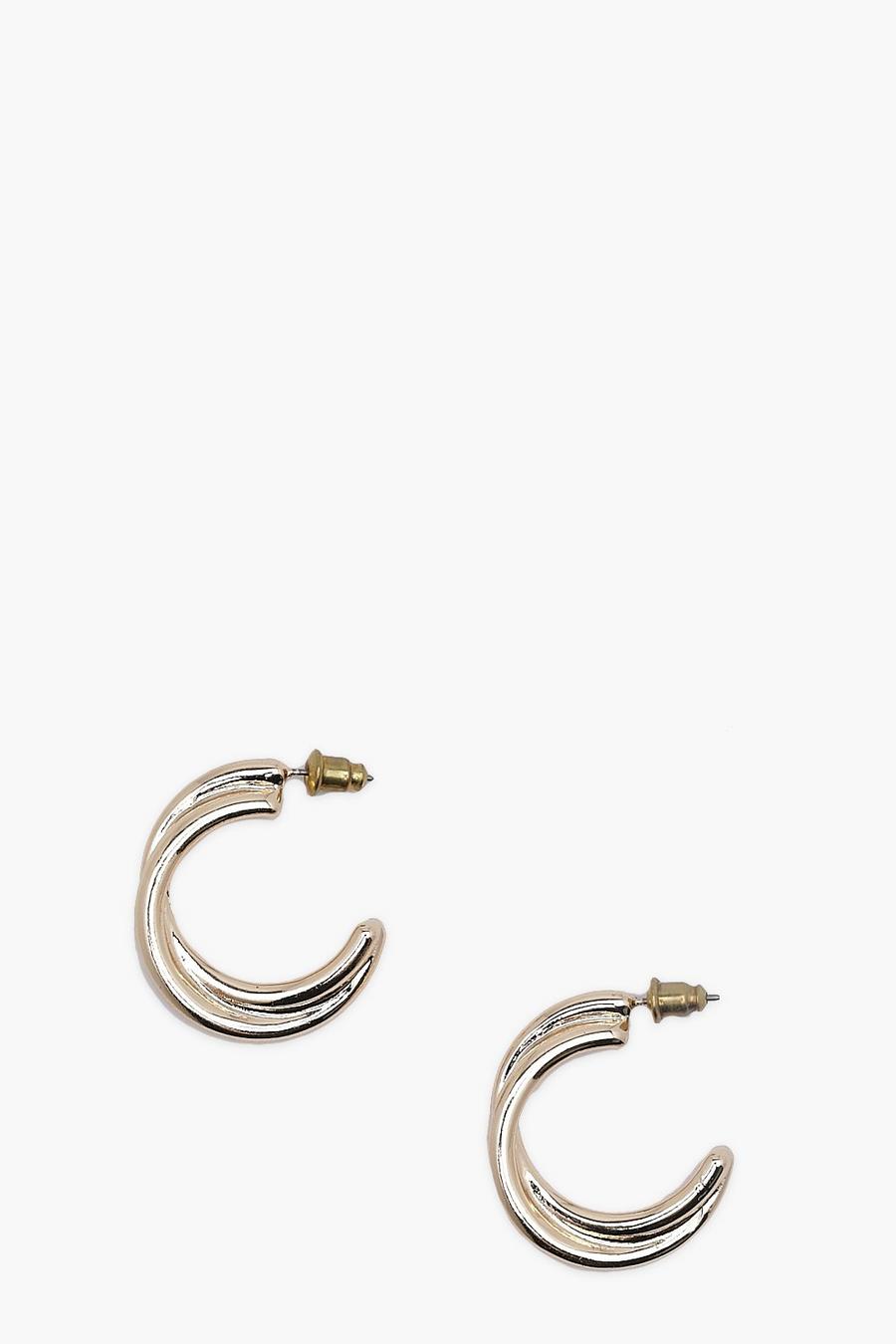 Gold Mini Twist Hoop Earrings image number 1