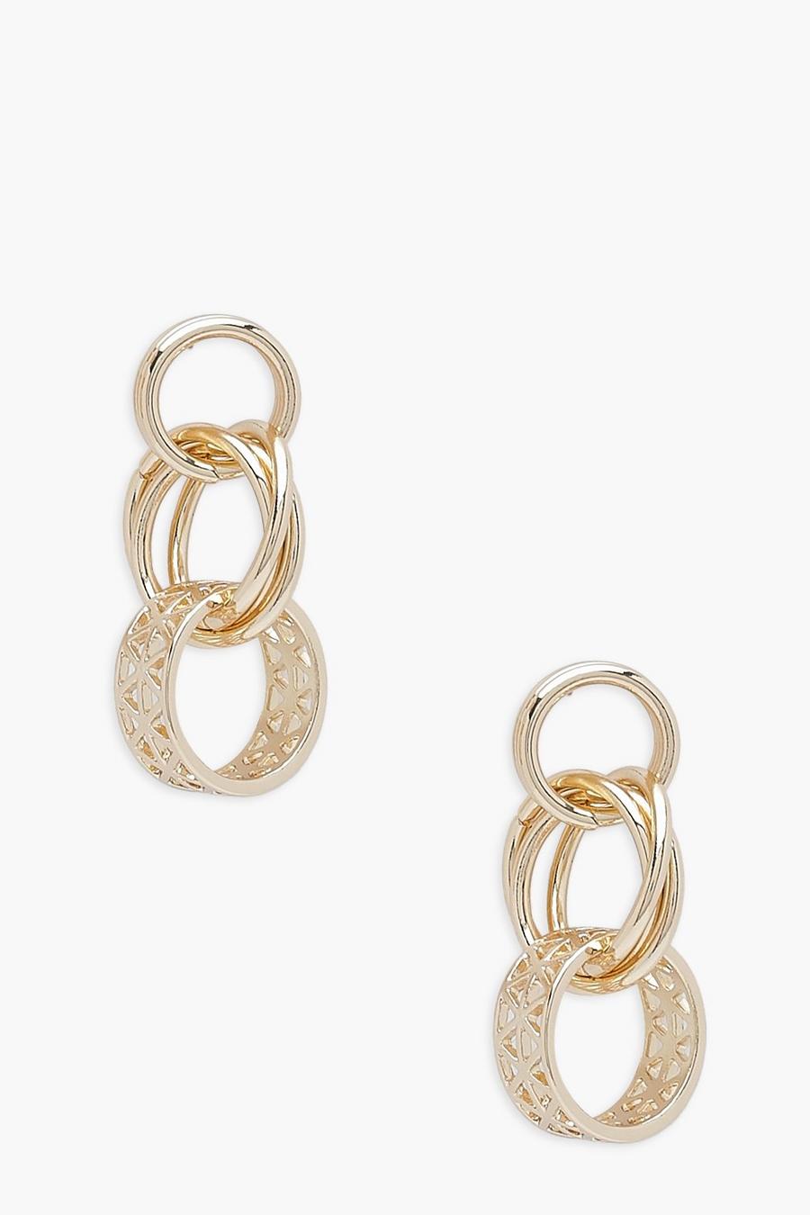 Gold Multi Loop Earrings image number 1