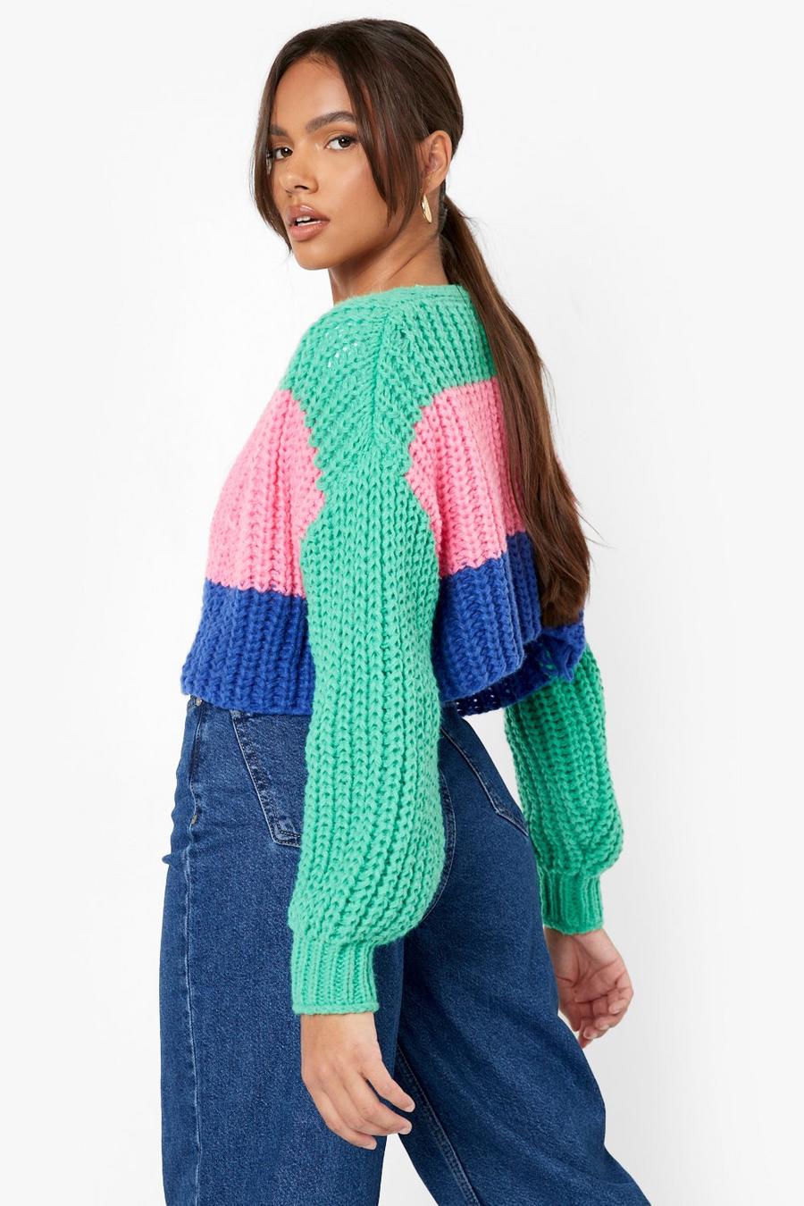Premium Patchwork Crochet Cropped Cardigan