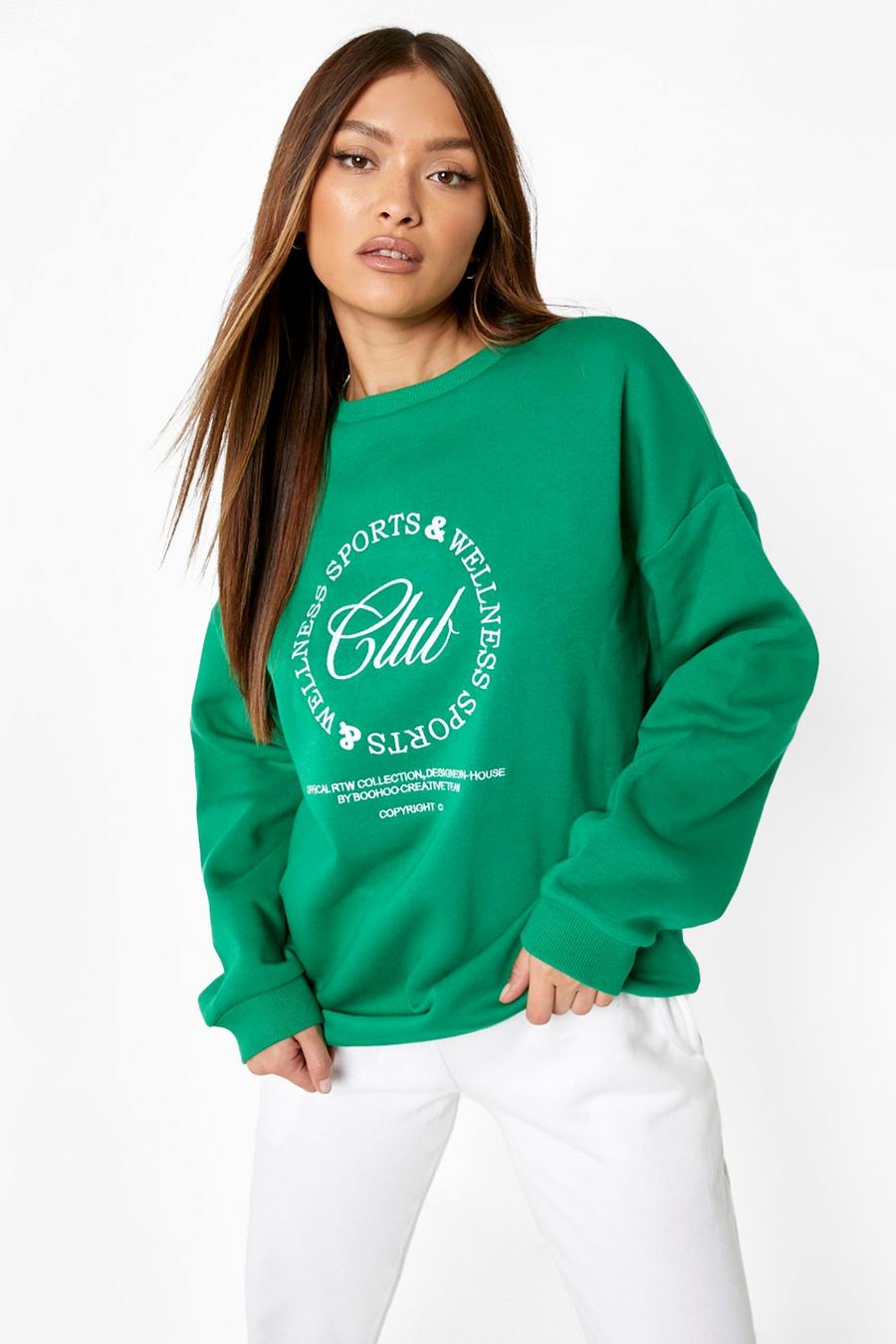 Green Wellness Club Embroidered Sweatshirt image number 1