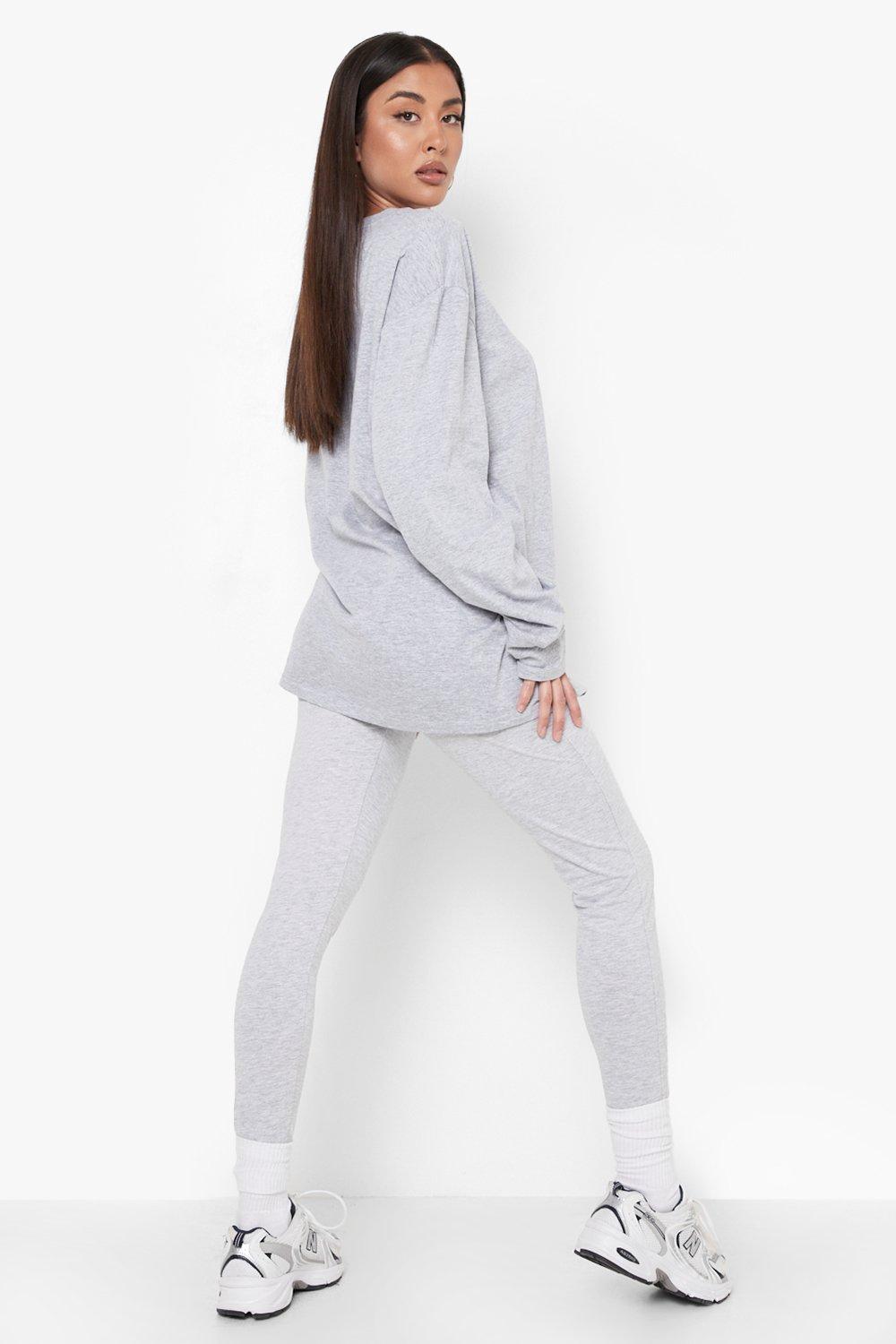 Buy Boohoo Tall Cotton Jersey Ruched Booty Boosting Leggings In Grey