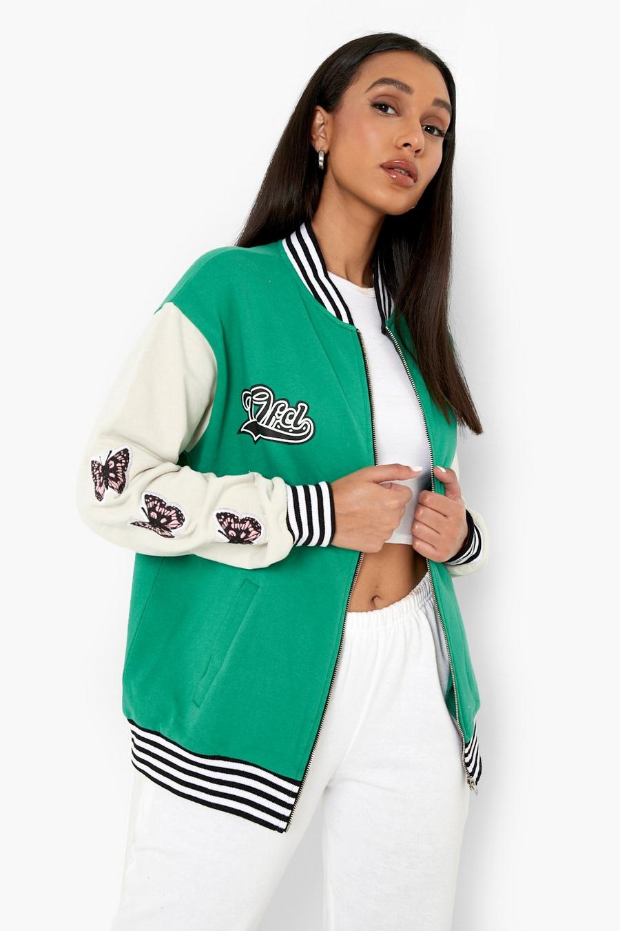 Green Ofcl Varsity Cropped Jersey Bomber image number 1